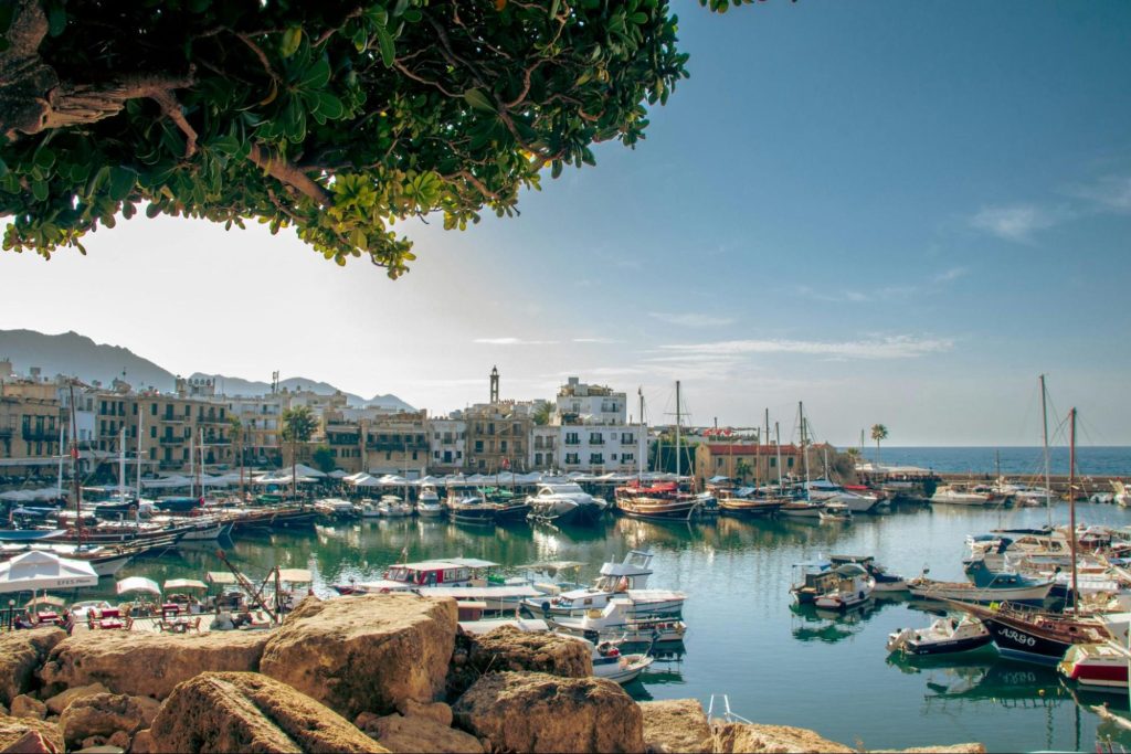Cyprus harbour with boats and marina