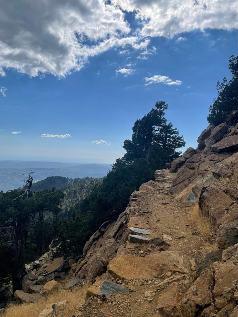Mountain hiking trail in Cyprus highlands