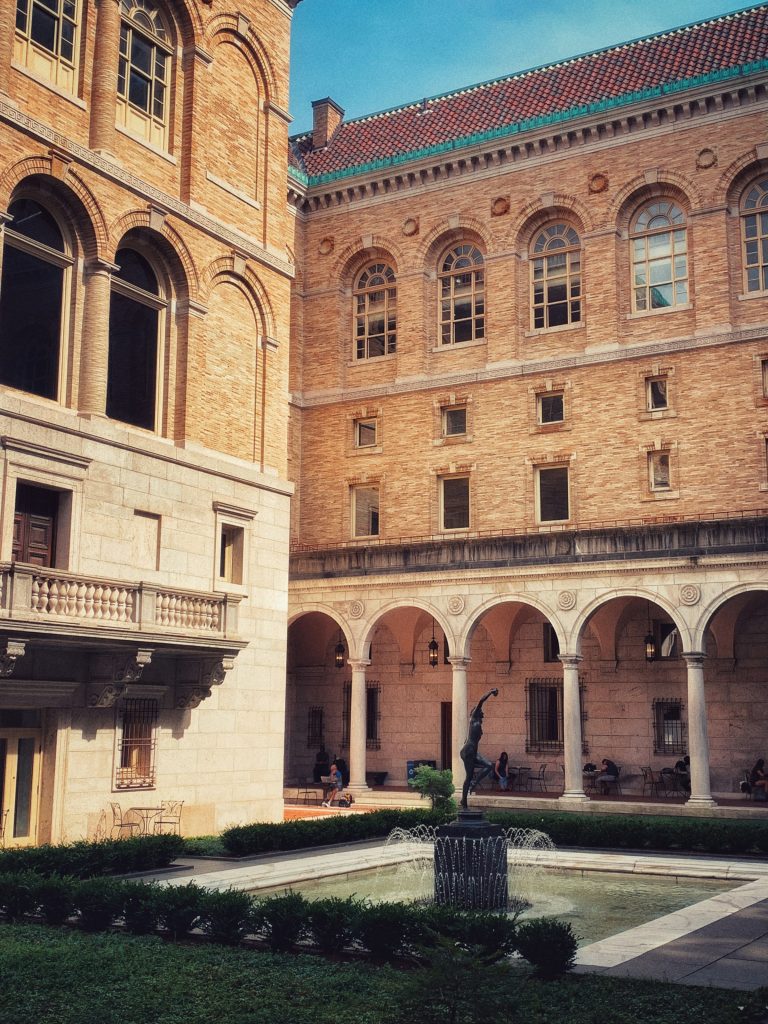 Courtyard of Boston Public Library in Copley Square